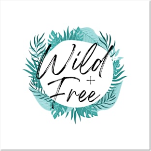 Wild and Free Floral Design Posters and Art